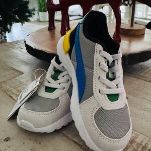 Puma Kids' Gray and Blue Sneakers